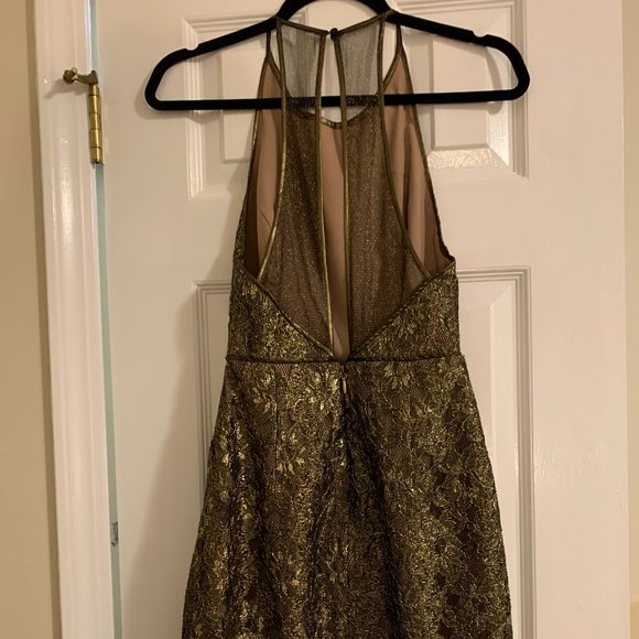Gold Lace BCBG Cocktail Dress - Picture 4 of 6